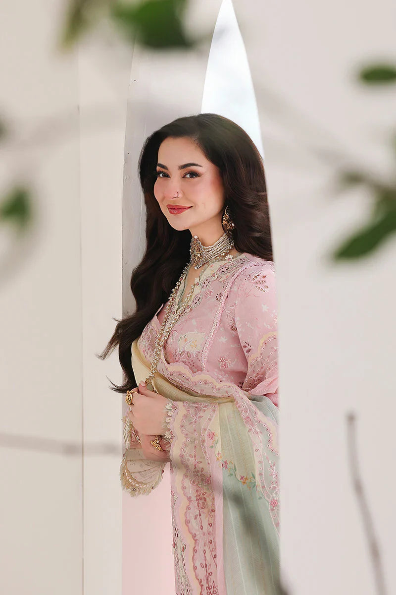 Qalamkar - 3PC Luxury Lawn Embroidered Suit - RR-4007