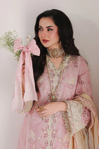 Qalamkar - 3PC Luxury Lawn Embroidered Suit - RR-4007