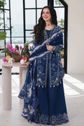 Qalamkar - 3PC Luxury Lawn Embroidered Suit - RR-4011