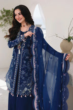 Qalamkar - 3PC Luxury Lawn Embroidered Suit - RR-4011