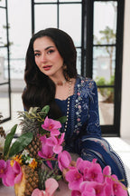 Qalamkar - 3PC Luxury Lawn Embroidered Suit - RR-4011