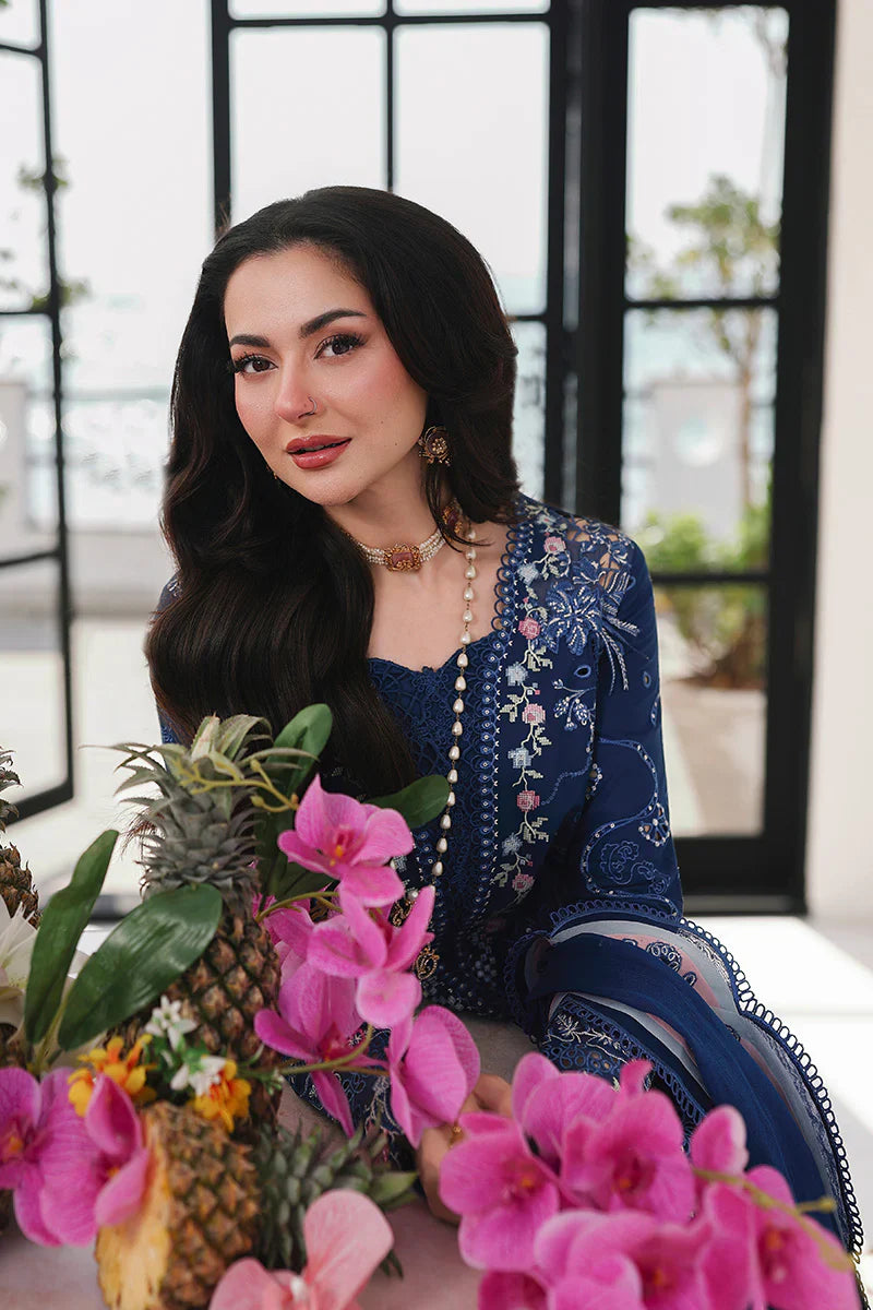Qalamkar - 3PC Luxury Lawn Embroidered Suit - RR-4011
