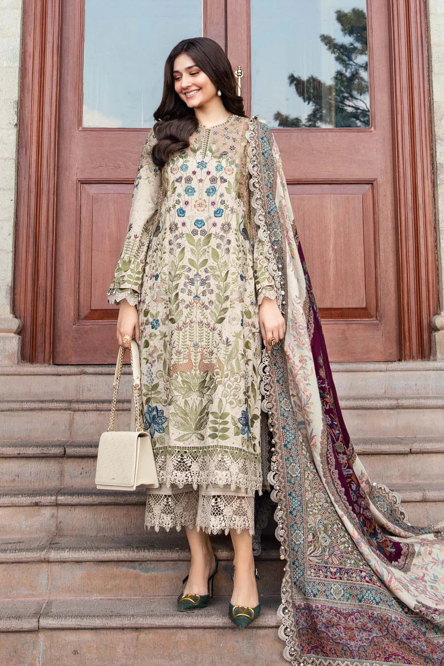 MARIA.B - 3PC Luxury Lawn Embroidered Suit - RR-4013