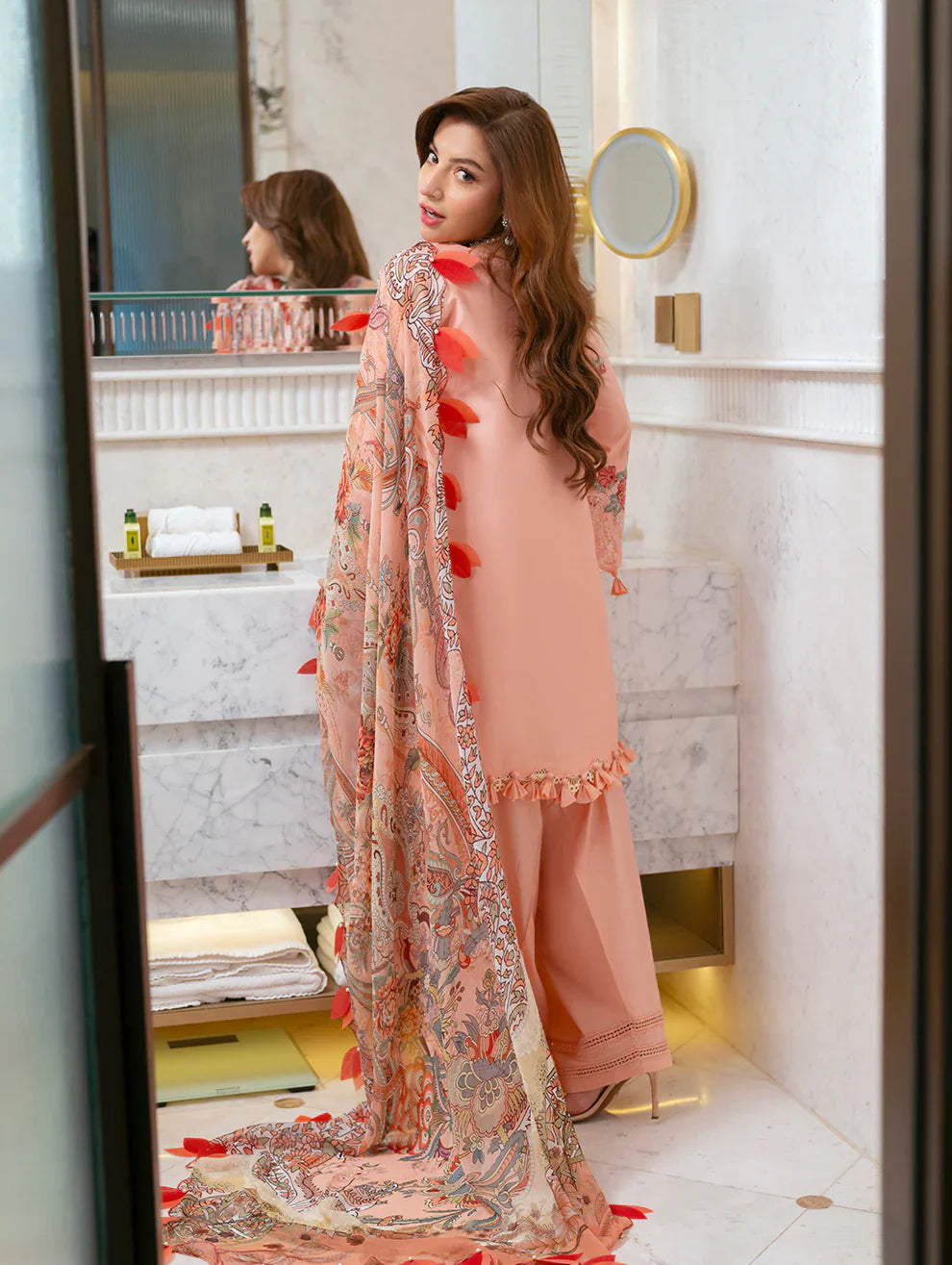 JADE - 3PC Luxury Lawn Embroidered Suit - RR-4014