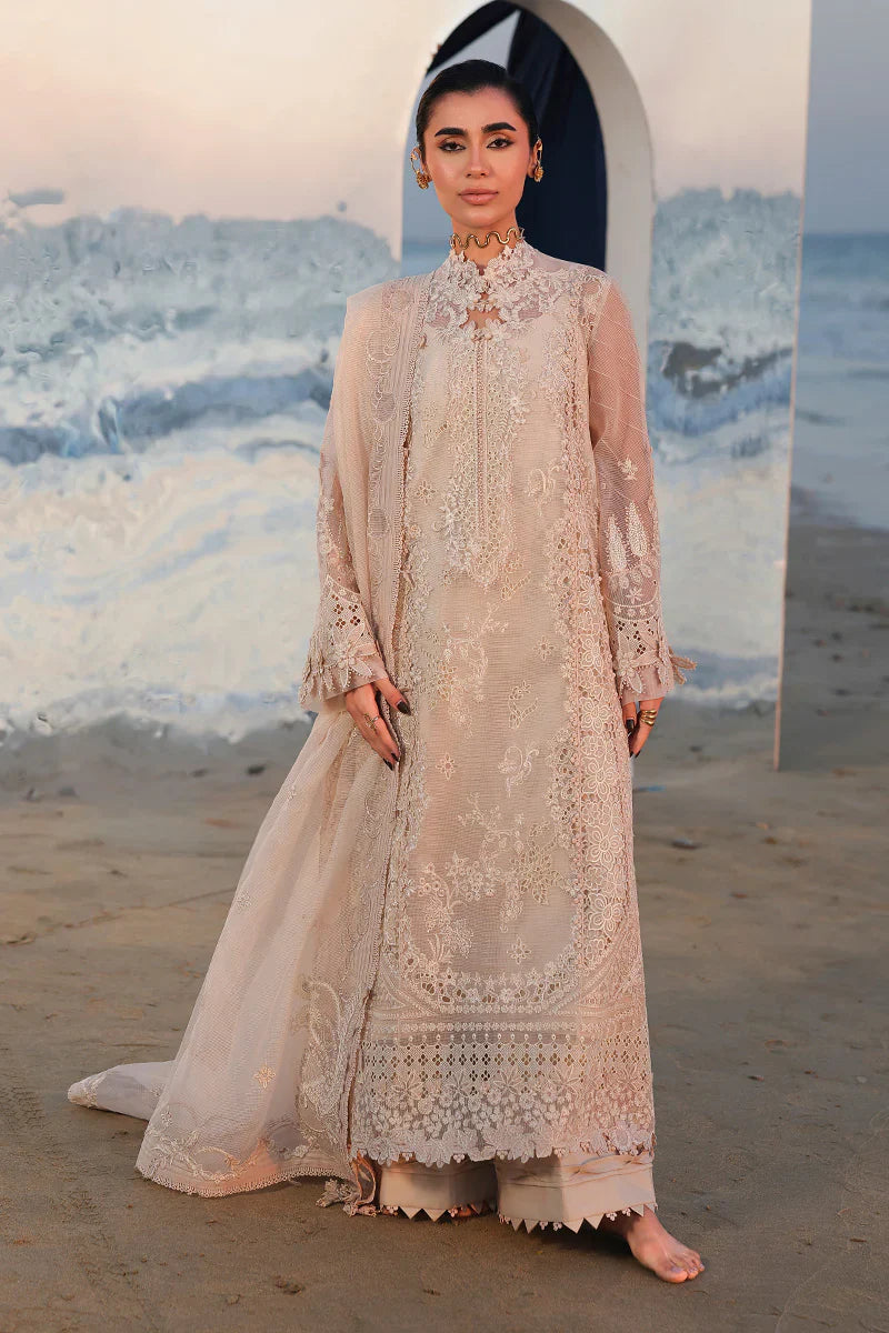Qalamkar - 3PC Luxury Lawn Embroidered Suit - RR-4016