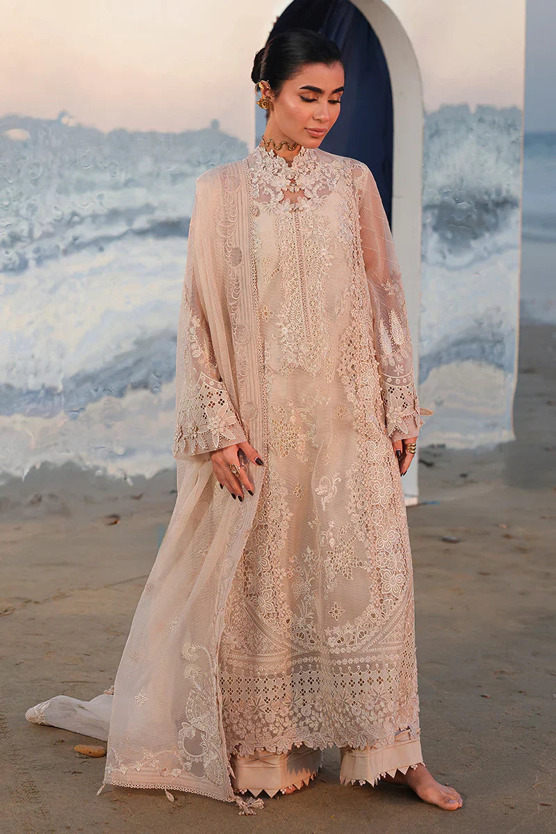 Qalamkar - 3PC Luxury Lawn Embroidered Suit - RR-4016
