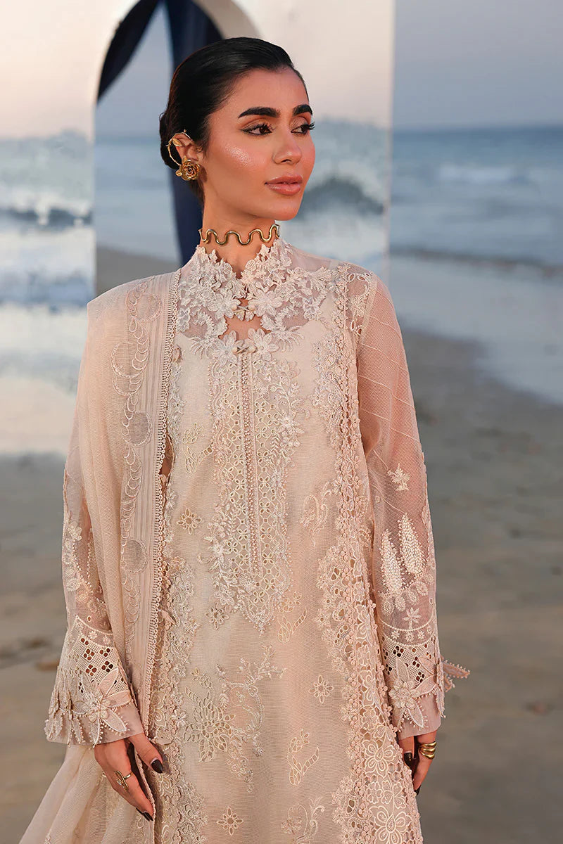 Qalamkar - 3PC Luxury Lawn Embroidered Suit - RR-4016