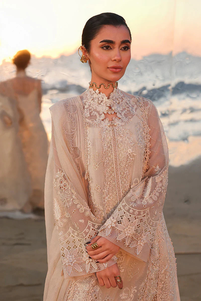 Qalamkar - 3PC Luxury Lawn Embroidered Suit - RR-4016