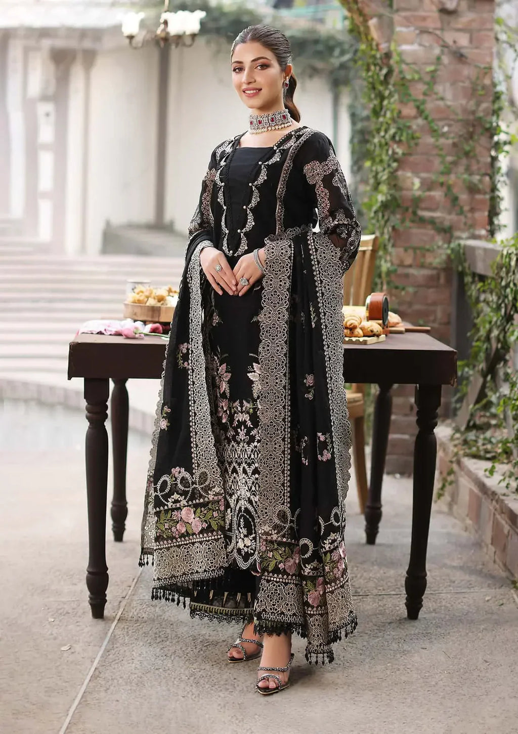 KAHF- 3PC Luxury Lawn Embroidered Suit - RR-4019