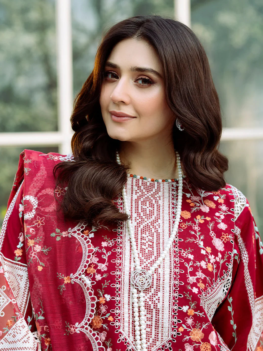 BIN ILYAS  - 3PC Luxury Lawn Embroidered Suit - RR-4048