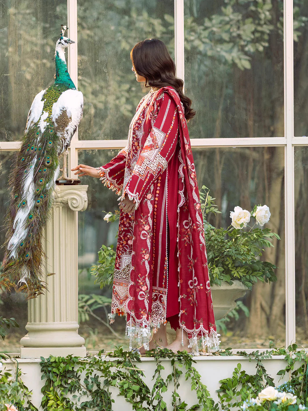 BIN ILYAS  - 3PC Luxury Lawn Embroidered Suit - RR-4048