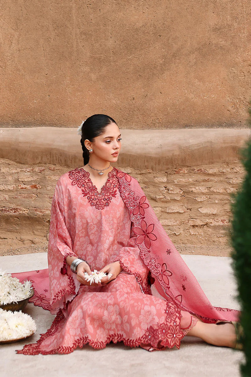 Crossstitch - PEACH ATELIER-3PC PRINTED & EMBROIDERED LAWN SUIT - RR3067