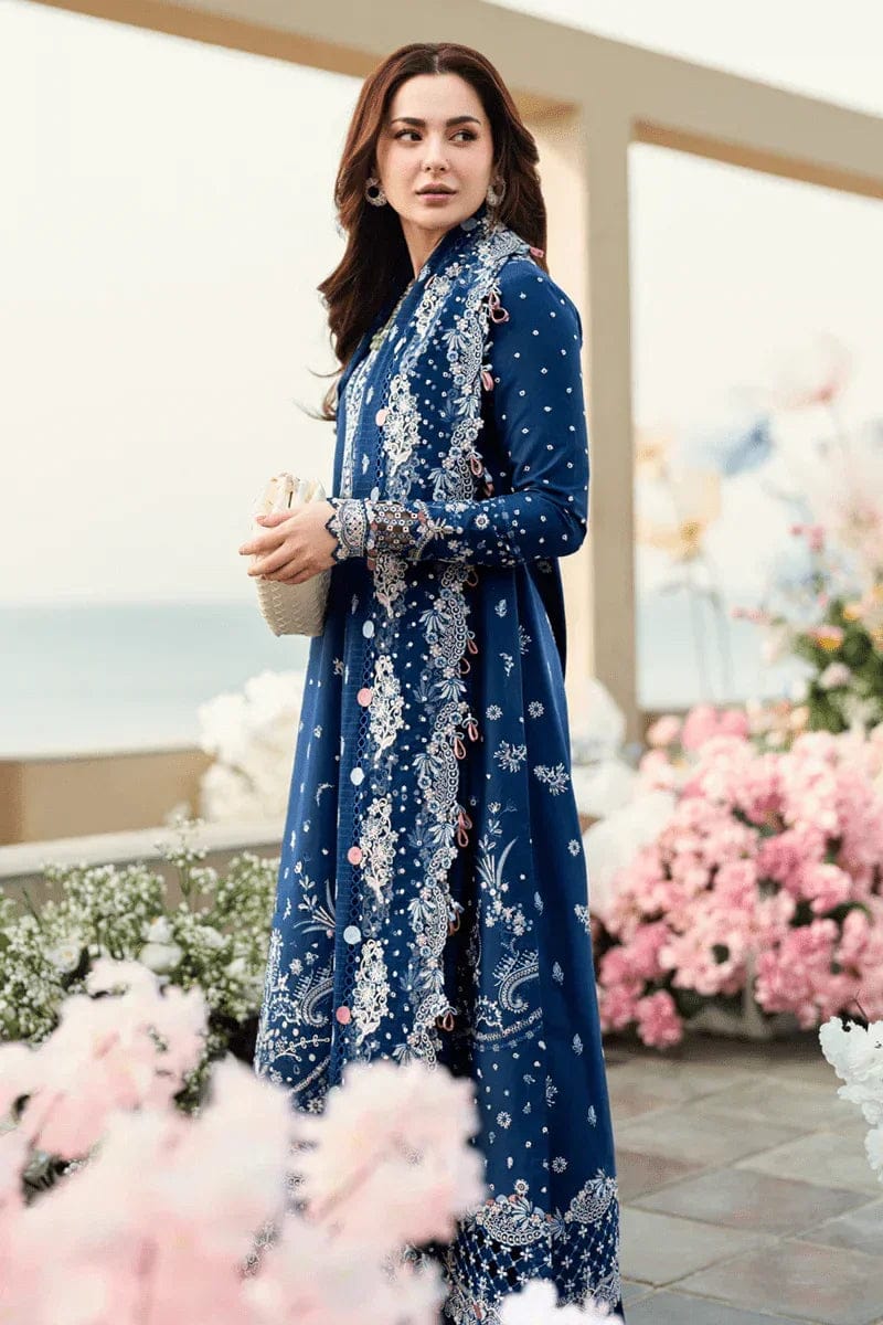 QALAMKAR - Premium Embroidered Lawn 3PC Suit - RR3007