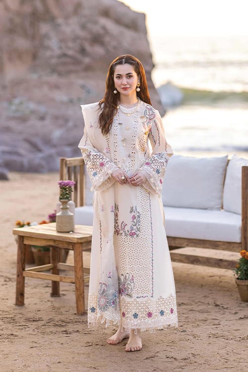 QALAMKAR - Embroidered Lawn 3PC Suit - RR3009