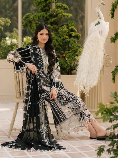 BIN ILYAS - Embroidered Lawn 3Pc Suit - RR3018