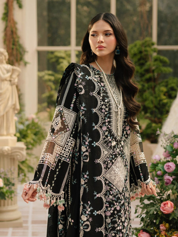 BIN ILYAS - Embroidered Lawn 3Pc Suit - RR3018