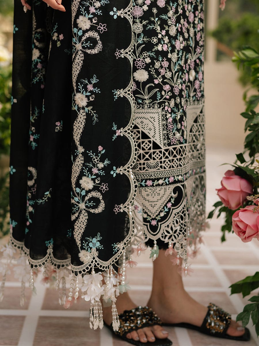 BIN ILYAS - Embroidered Lawn 3Pc Suit - RR3018