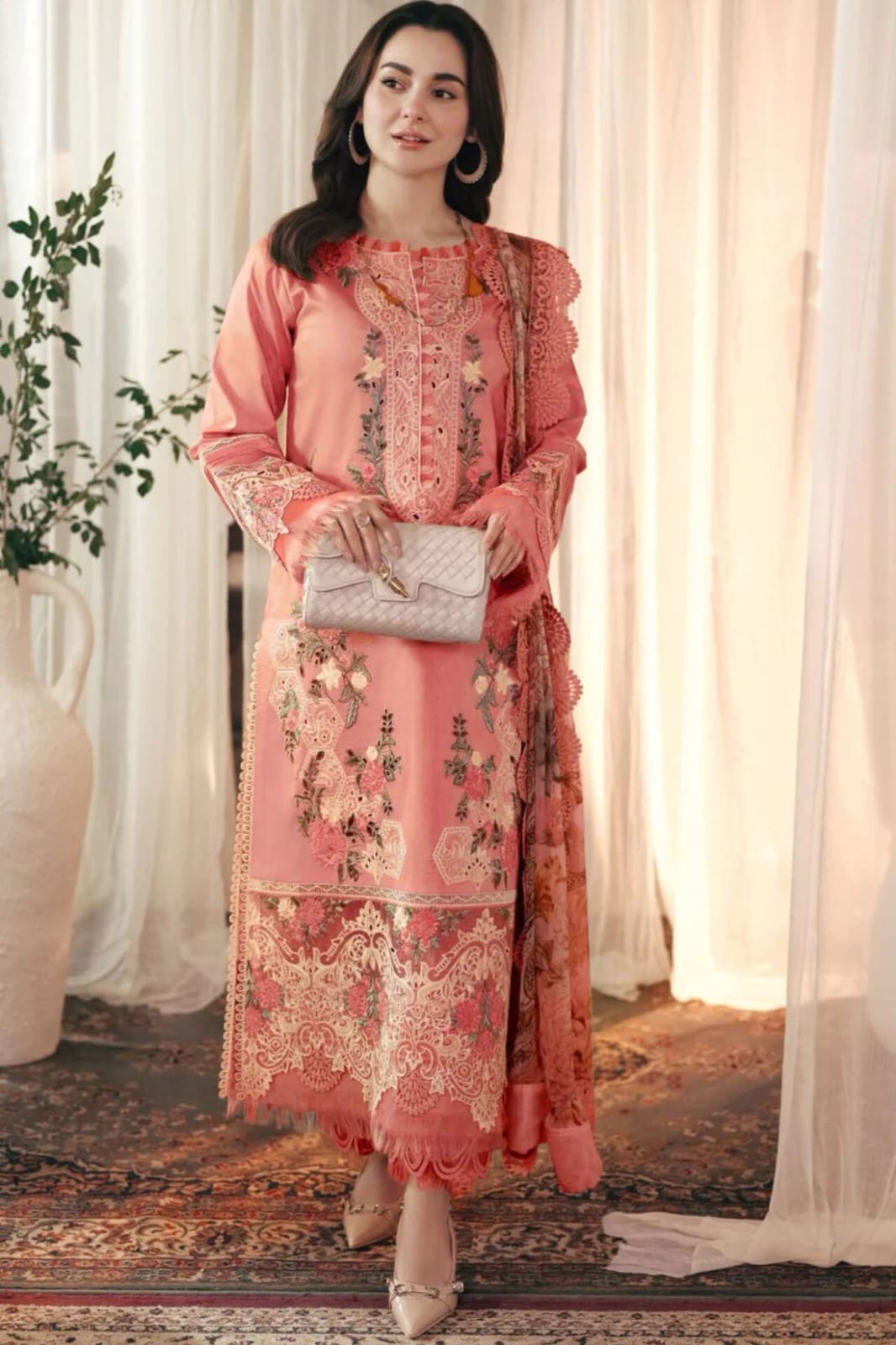 Premium Cambric Cotton 3PC Unstitched Suit - RR3027