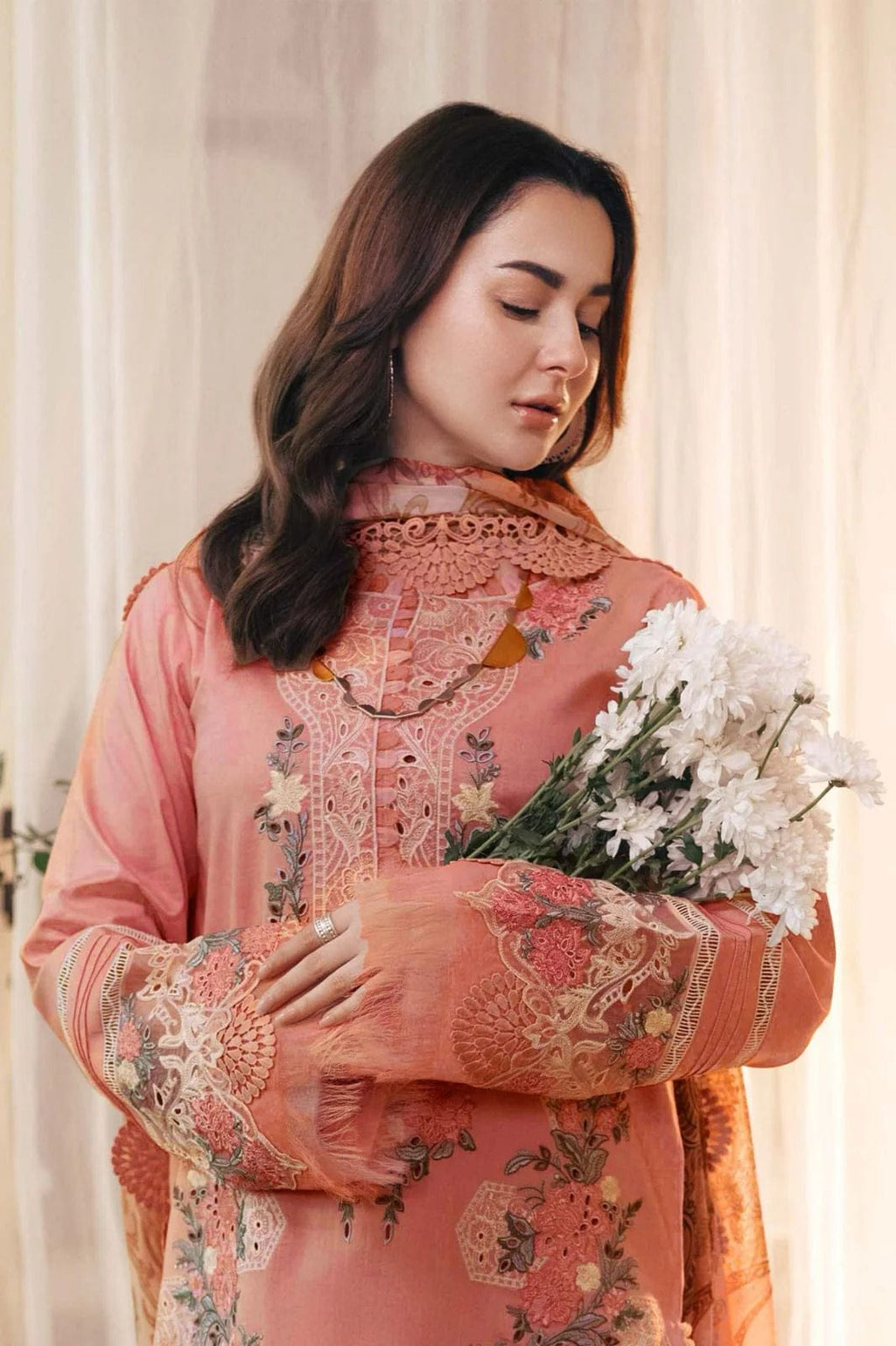 Premium Cambric Cotton 3PC Unstitched Suit - RR3027