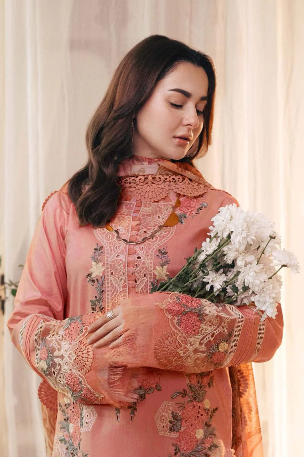 Premium Cambric Cotton 3PC Unstitched Suit - RR3027