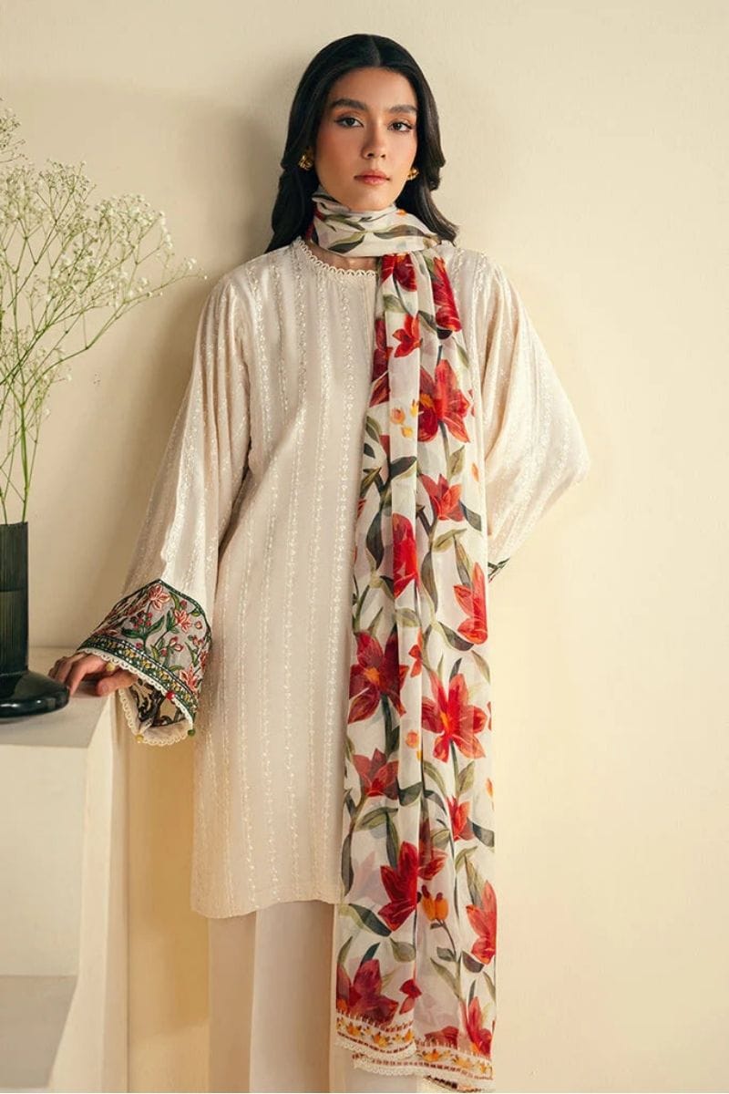 CROSS STITCH - Premium Cotton Unstitched 3Pc Suit - RR3040