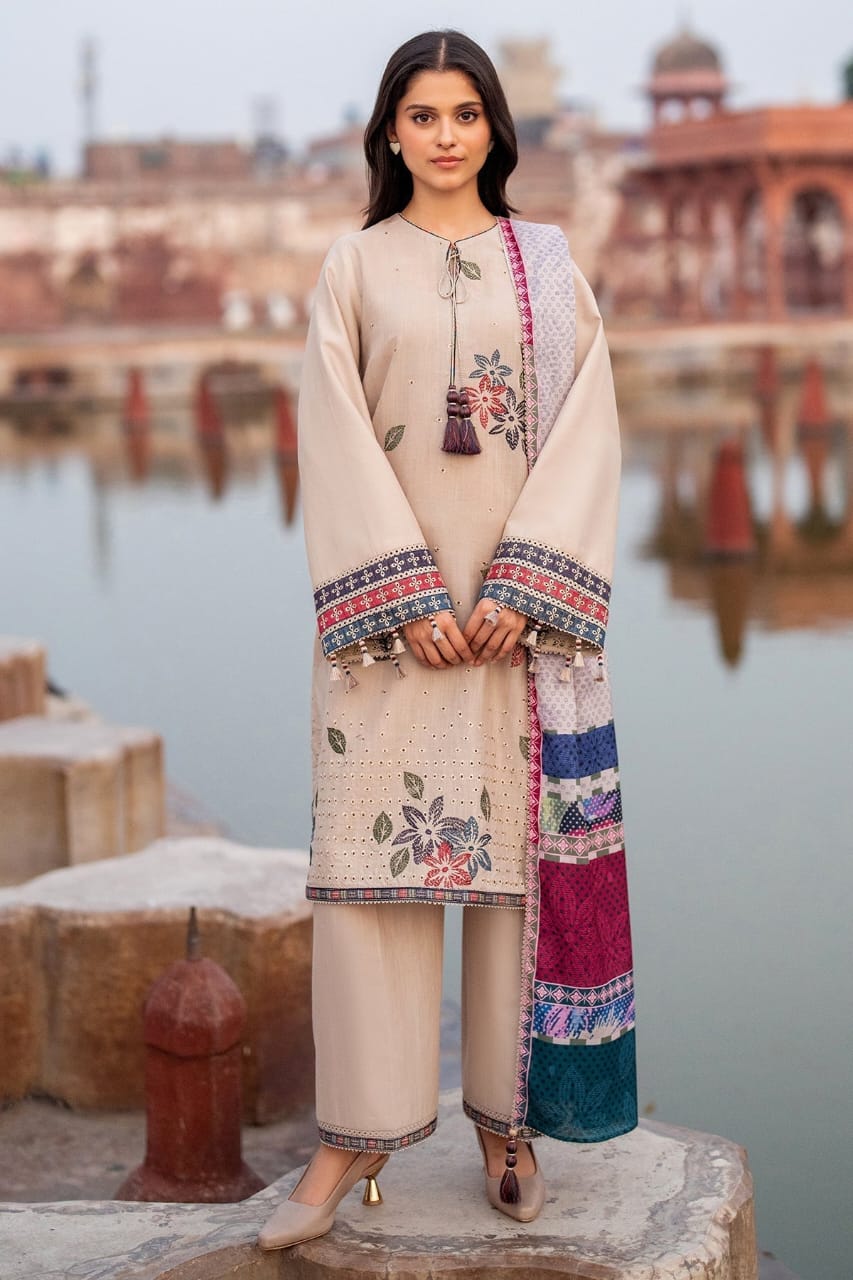 JAZMIN Premium Cotton Unstitched 3-Piece Suit - RR3041