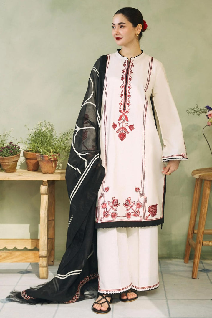 ZARA SHAHJAHAN Premium Cotton Unstitched 3Pc Suit - RR3044