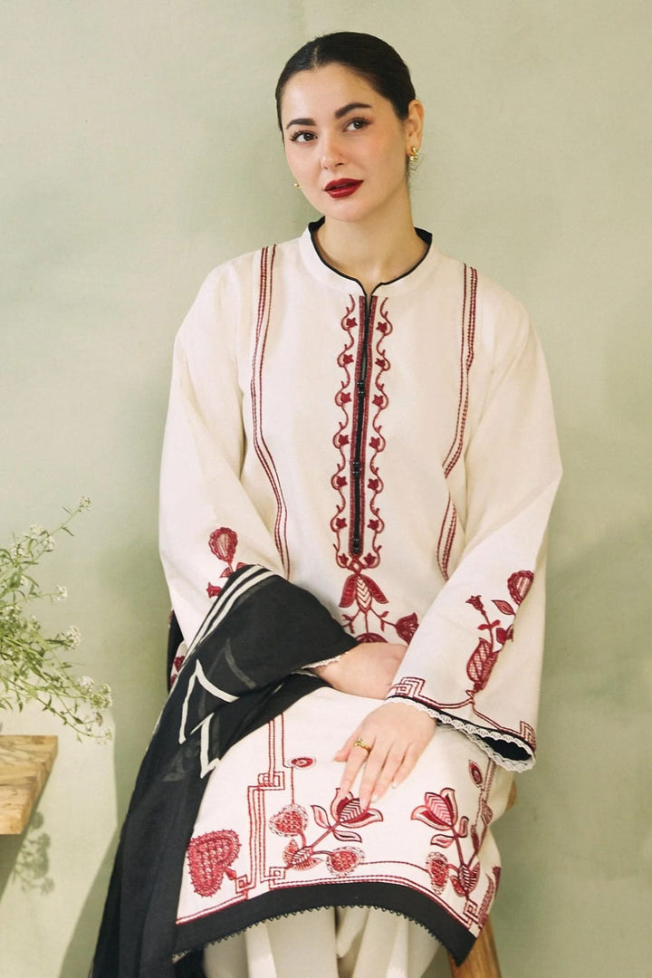 ZARA SHAHJAHAN Premium Cotton Unstitched 3Pc Suit - RR3044
