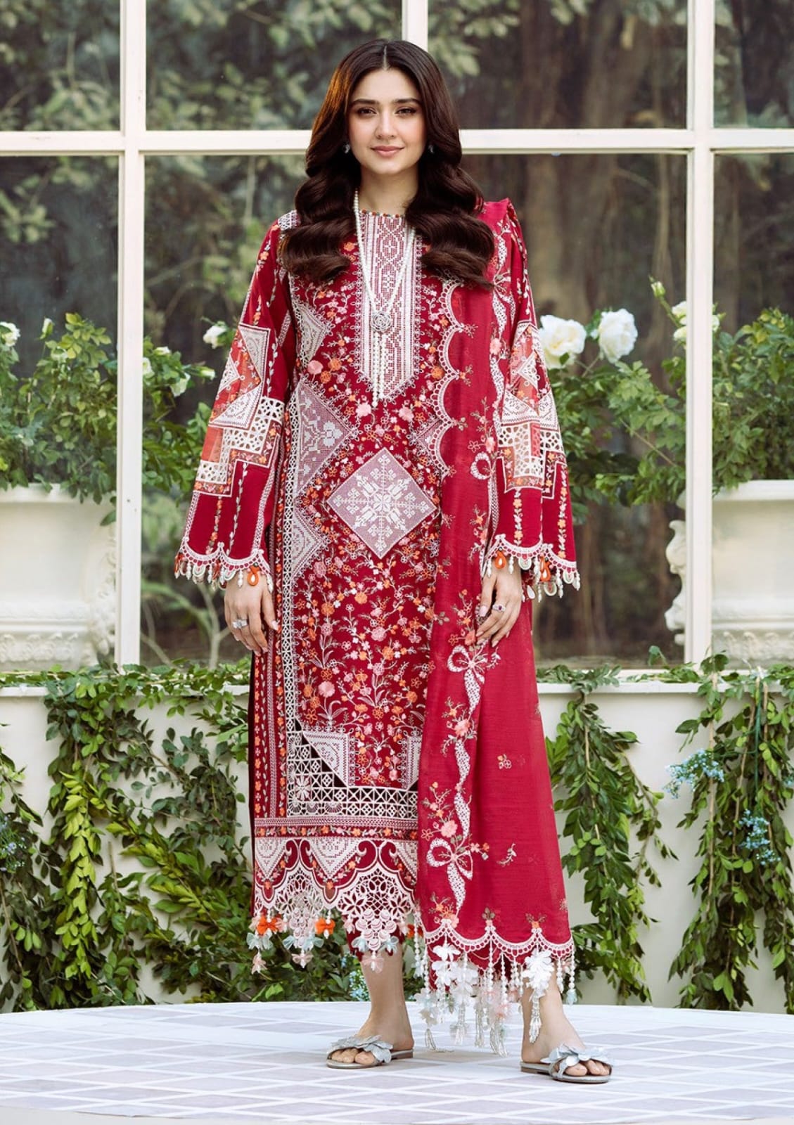 BIN ILYAS Premium Lawn Unstitched 3Pc Suit - RR3048